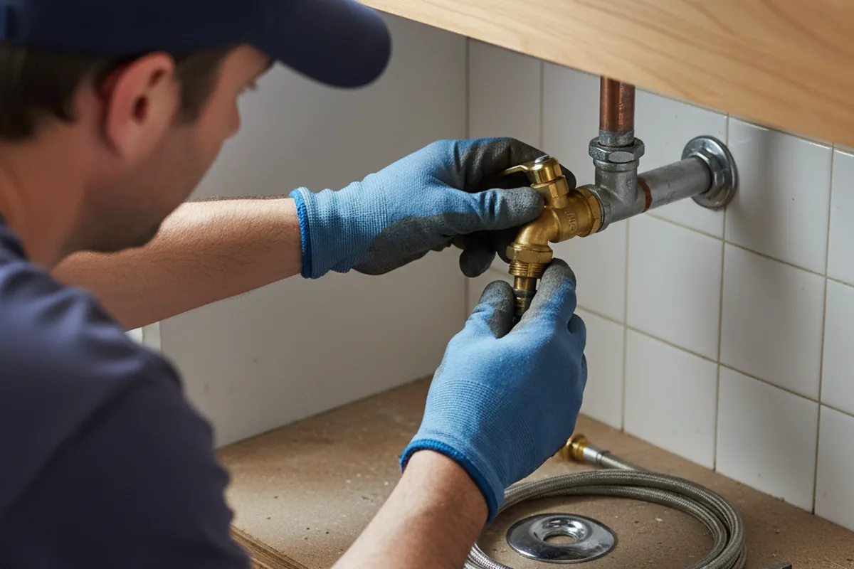 Shutoff valve and fitting work during Emergency Plumbing in Sabula